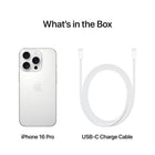 Apple iPhone 16 Pro 6.3" - 128 GB - White Titanium - Bell and Virgin Plus-Satellite Connectivity: If you don't have cell service or Wi-Fi, iPhone can connect to a satellite so you can send and receive messages and Tapbacks. In a severe car crash, iPhone can connect to emergency services when you can't