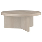 Hudson&Canal Holm 36"W Round Coffee Table - Alder White-A contemporary Scandinavian design for your living room, den, and more