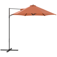 Outsunny Offset Patio Umbrella with 360° Rotation - 8.5' - Orange-Offset cantilever umbrella provides shade and protects you from the sun