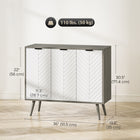 HOMCOM Modern 36" L Sideboard Buffet Cabinet - Grey-Can be used as a coffee bar cabinet, dining room server or TV console