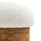 Modway Breeze Boucle Upholstered Ottoman - Ivory/Burl-7