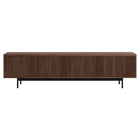 Hudson&Canal Whitman TV Stand for TV's up to 85" - Satin Walnut-A transitional design accommodates TVs up to 85" for your entertaining space