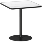 HOMCOM Round Dining Table with Marble Effect Top & Round Base for 4 - White-Seats four comfortably, great for kitchens and dining areas