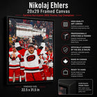 Frameworth Nikolaj Ehlers 20" H x 29" W Framed Canvas Carolina Hurricanes 2026 Stanley Cup Champions Framed - Officially Licensed NHL/NHLPA-8
