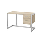Whalen 48" Peruzzi Writing Desk - Griege Pecan and Silver-Upper storage box drawer to organize smaller accessories