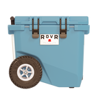 RovR RollR 45 Quart Wheeled Hard Cooler with Telescopic Handle - South Pacific-RollR 9’’ All-Terrain inflatable tires effortlessly glide over tough sand, dirt and grass