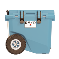 RovR RollR 45 Quart Wheeled Hard Cooler with Telescopic Handle - South Pacific-RollR 9’’ All-Terrain inflatable tires effortlessly glide over tough sand, dirt and grass