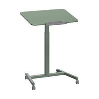 Seville Classics 25.6" W airLIFT Pneumatic Tilting Mobile Desk Cart - Sage Green-The tabletop is constructed of a sturdy laminated MDF and is supported by a solid steel frame