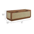 Modway Soma 47" Rattan Storage Bench - Walnut-Laminated Wood Blend Frame