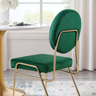 Modway Craft Performance Velvet Dining Side Chairs - Gold/Green - 2 Pack-Come Fully Assembled