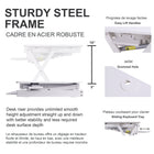 Rocelco 32" Sit To Stand Ergonomic Adjustable Height Desk Riser with Easy Up-Down Handles, White-Manufacturer Limited 1-Year Warranty
