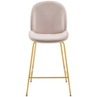 Modway Scoop Gold Stainless Steel Leg Performance Velvet Counter Stool - Pink-Assembly Required