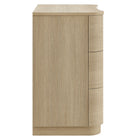 Modway Mirae 3-Drawer Curved Compact Dresser - Brushed Light Oak-6