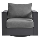 Modway Tahoe Outdoor Powder-Coated Aluminum Swivel Armchair - Grey/Charcoal-Assembly Required