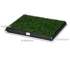 PawHut 20" L Dog Grass Pad with Tray and Artificial Grass for Dogs - Green-Detachable and washable, weather proof 