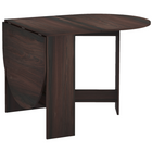 HOMCOM Oval Drop Leaf Space-Saving Folding Dining Table for 4-6 - Distressed Brown-Drop leaf design allows three setups: no leaf, a leaf, or two