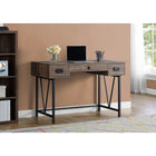 Monarch I 7412 Wood Grain with Black Metal Computer Desk - Brown-2 side drawers on metal glides accented with trendy black metal pulls