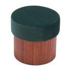 Zuo Boto Storage Ottoman - Green-Painted pine wood leg