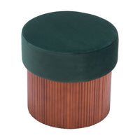 Zuo Boto Storage Ottoman - Green-Painted pine wood leg