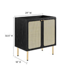 Modway Chaucer 30" Bathroom Vanity Cabinet - Black-Adjustable Shelf