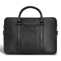 Champs Onyx Leather Slim Briefcase - Black-CHAMPS Onyx Collection Slim Briefcase