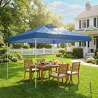 Outsunny 9.8 ft W x 9.8 ft L Pop Up Canopy Waterproof - Blue-Reinforced metal frame withstands level 8.8 lb. winds and 44 lbs. of snow