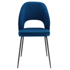 Modway Nico Performance Velvet Dining Chair - Black/Navy - 2 Pack-8