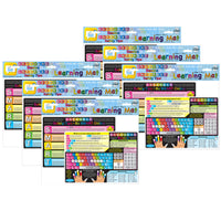 Ashley Productions Smart Poly Learning Mat - 12" x 17" - Double-Sided - Keyboard Basics - Internet Safety - 6 Pack-Heavy duty double-sided surface, no lamination required