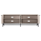 Hudson&Canal Campello TV Stand for TV's up to 78" - Alder White-Clean with a soft, dry cloth and no harsh chemicals or abrasive cleaning materials