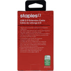 Staples USB-A Extension Cable - 6ft-Extended reach – The 6ft. black cable blends well into any setting and is the ideal length for versatile setups