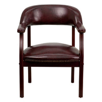 Flash Furniture Oxblood Vinyl Luxurious Conference Chair with Accent Nail Trim-Captain's Chair