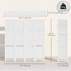 HOMCOM 4 Panel Freestanding Room Divider with Display Shelf for Home Office - White-Foldable design with 4 panels, easy to move and storage
