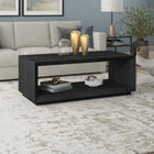 Hudson&Canal Evie 48"W Rectangular Coffee Table - Black Grain-Features easy assembly
