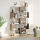 HOMCOM 5-Tier Geometric Bookshelf for Home Office and Living Room - White-Easy assembly is required with necessary hardware included