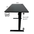 LjubLjana 47" 1-Piece Top Electric Height Adjustable Sit-Stand Desk with Drawer - Black-Powerful Electric Motor - Enjoy a height range of 28" to 45" with this desk's powerful motor and strong legs using telescopic height adjustment, the easy-to-use push button controller features 4 memory pre-sets to save your preferred height