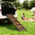 PawHut Foldable Dog Car Ramp with Anti-Slip - 10 Steps - Brown-Features a unique 10-step design, making climbing easier for your dog
