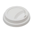 Eco-Packaging 80mm Plastic Hot Cup Lids - White - 50 Pack-White plastic lid