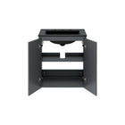 Modway Bryn 24" Wall-Mount Bathroom Vanity - Grey/Black-8" Centerset Faucet Holes