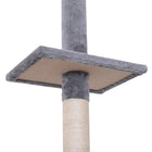 PawHut 102" 5-Tier Floor-to-Ceiling Cat Tree with Scratching Post - Grey-Material:P2 Grade Particle Board, Short Plush, Sisal 