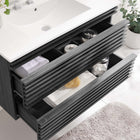 Modway Render 36" Wall-Mount Bathroom Vanity - Charcoal/White-MDF and Particleboard