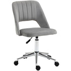 Vinsetto Armless Swivel Computer Desk Chair - Grey-Simple line design with thick padding for extra comfort