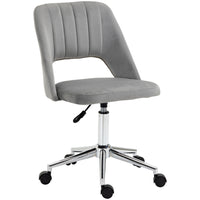 Vinsetto Armless Swivel Computer Desk Chair - Grey-Simple line design with thick padding for extra comfort