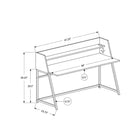 Monarch Specialties 7546 48" Computer Desk - Dark Taupe/Black Metal-Product dimensions: 47.25 inches L x 23.75 inches W x 39.25 inches H