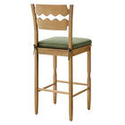 Modway Jax Oak Wood Bar Stool With Wavy Razor Back and Cushion - Weathered Oak Sage-Sturdy Side Stretchers
