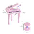 Qaba Mini Electronic Musical 37-Key Keyboard Piano Toy with Microphone Stool - Pink-8 rhythms: Slow Rock, Rock, New New, Disco, March, Waltz, Samba, Blues 