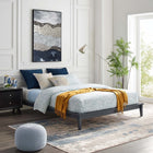 Modway Lodge Wood Queen Platform Bed Frame - Grey-Sturdy Mattress Foundation