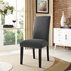 Modway Parcel Dining Upholstered Fabric Side Chair - Grey-Soft Fabric Polyester Upholstery