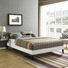 Modway Sharon Vinyl Full Bed Frame with Squared Tapered Legs - White-Upholstered in Vinyl