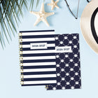 Blueline Weekly/Monthly Academic Planner - 8" H x 5" W - Nautical Design - English-Contacts section