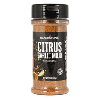 Blackstone Citrus Garlic Mojo Seasoning-Hudson Valley salt, sugar, acidity regulator (citric acid), chili pepper, paprika, dried garlic, spices, annatto seeds, not more than 2% citrus oil